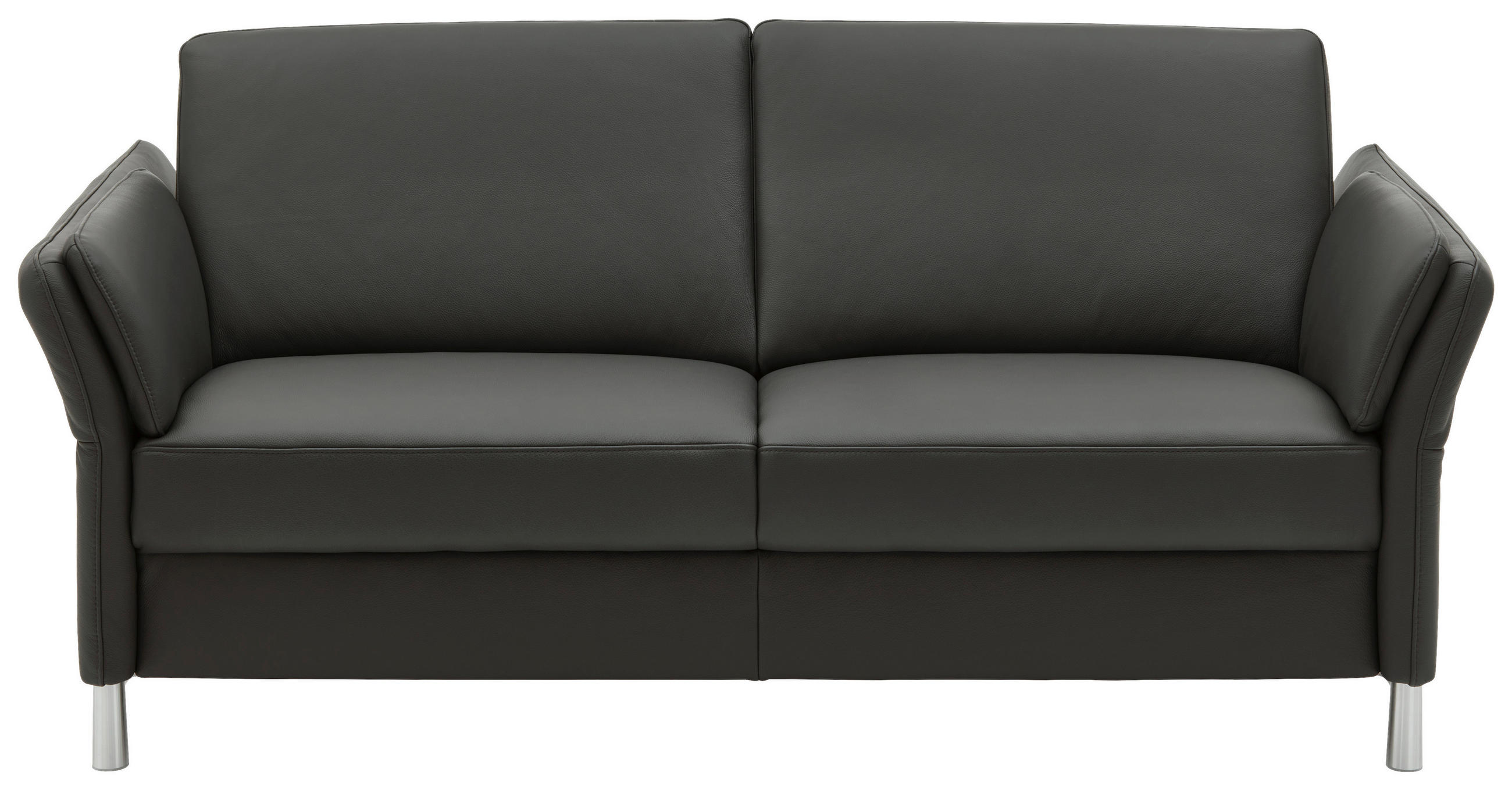 2,5-SITZER in Echtleder Anthrazit - Anthrazit/Alufarben, Design, Leder/Metall (164/82/99cm) - Dieter Knoll