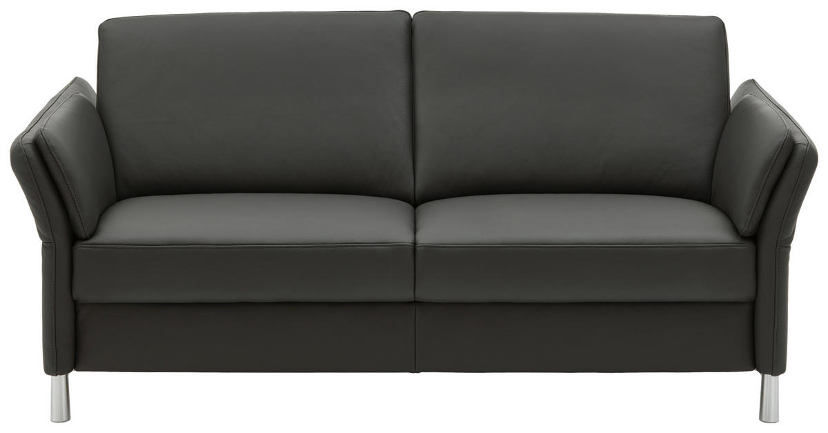 TROJMIESTNA POHOVKA, antracitová, pravá koža - antracitová/hliníková, Design, kov/koža (190/82/99cm) - Dieter Knoll