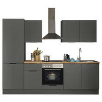 KÜCHENBLOCK MULTAN  in Graphitfarben  - Schwarz/Graphitfarben, Basics, Holzwerkstoff/Metall (270/211/60cm) - Carryhome