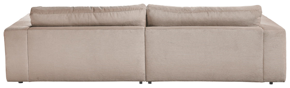 MEGASOFA in Cord Taupe  - Taupe/Schwarz, Design, Kunststoff/Textil (290/86/170cm) - Pure Home Lifestyle