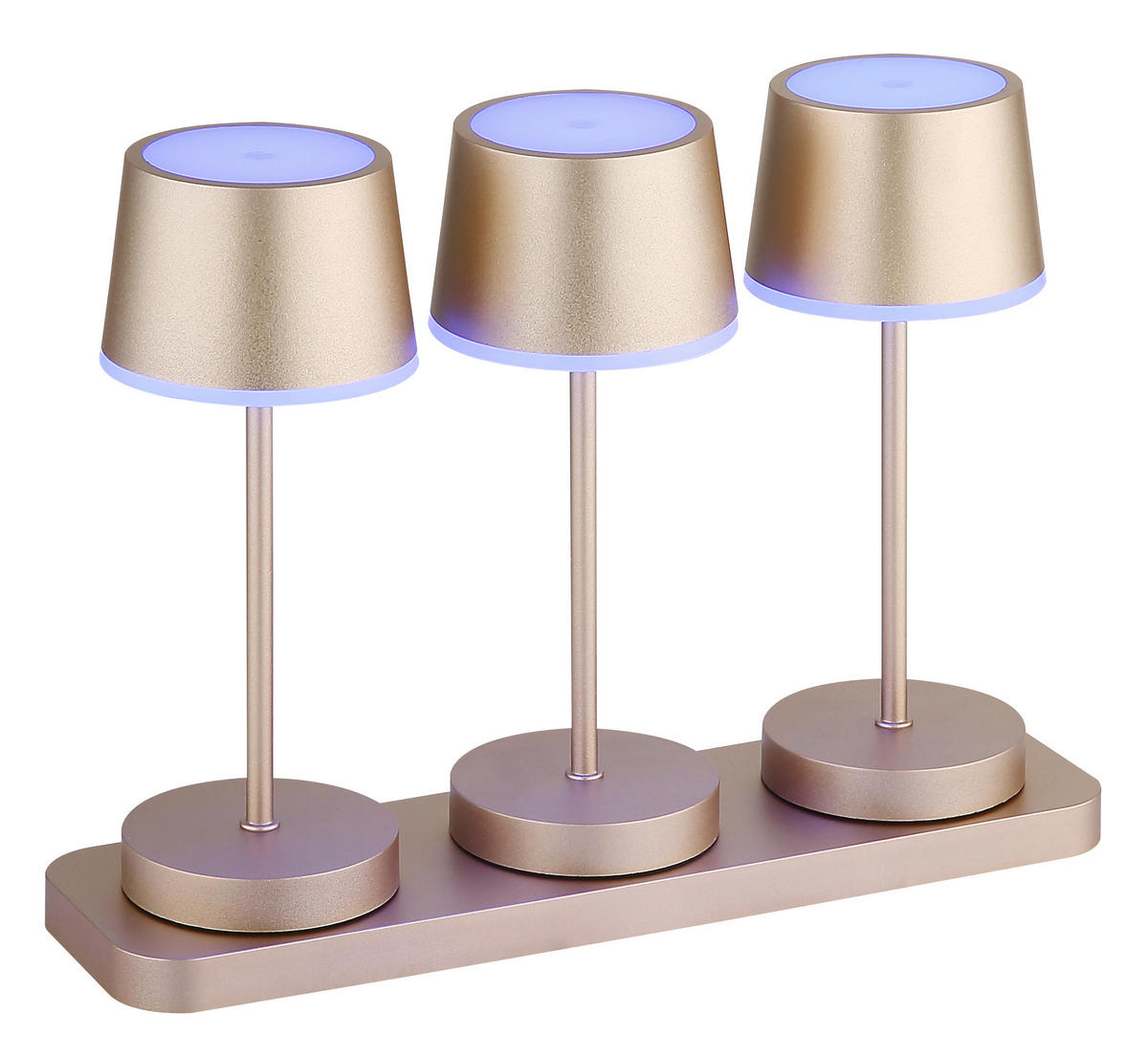 AKKU-TISCHLEUCHTE Dawson 8,3/20 cm  - Champagner/Opal, Design, Kunststoff/Metall (8,3/20cm) - Globo