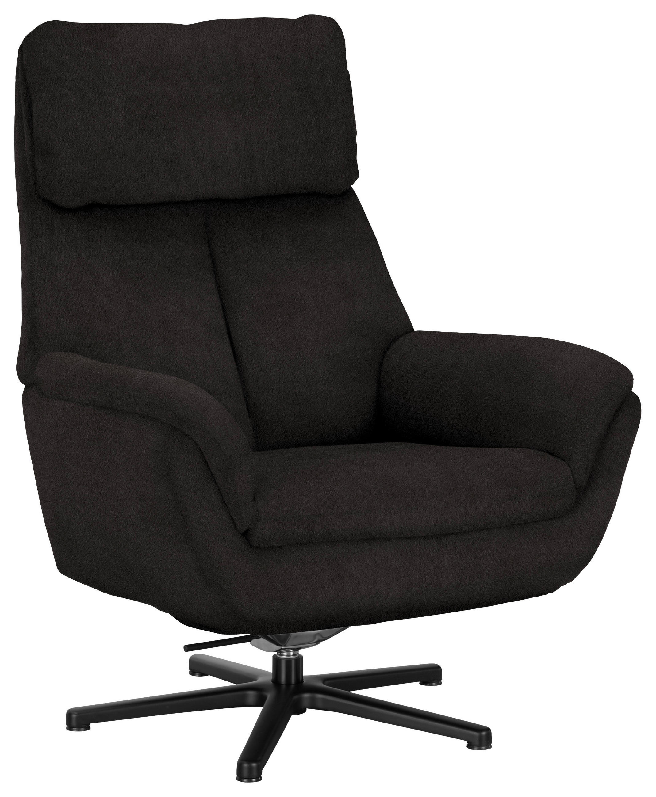 RELAXSESSEL in Textil Dunkelbraun  - Dunkelbraun/Schwarz, Design, Textil/Metall (79/108/89cm) - Beldomo Style