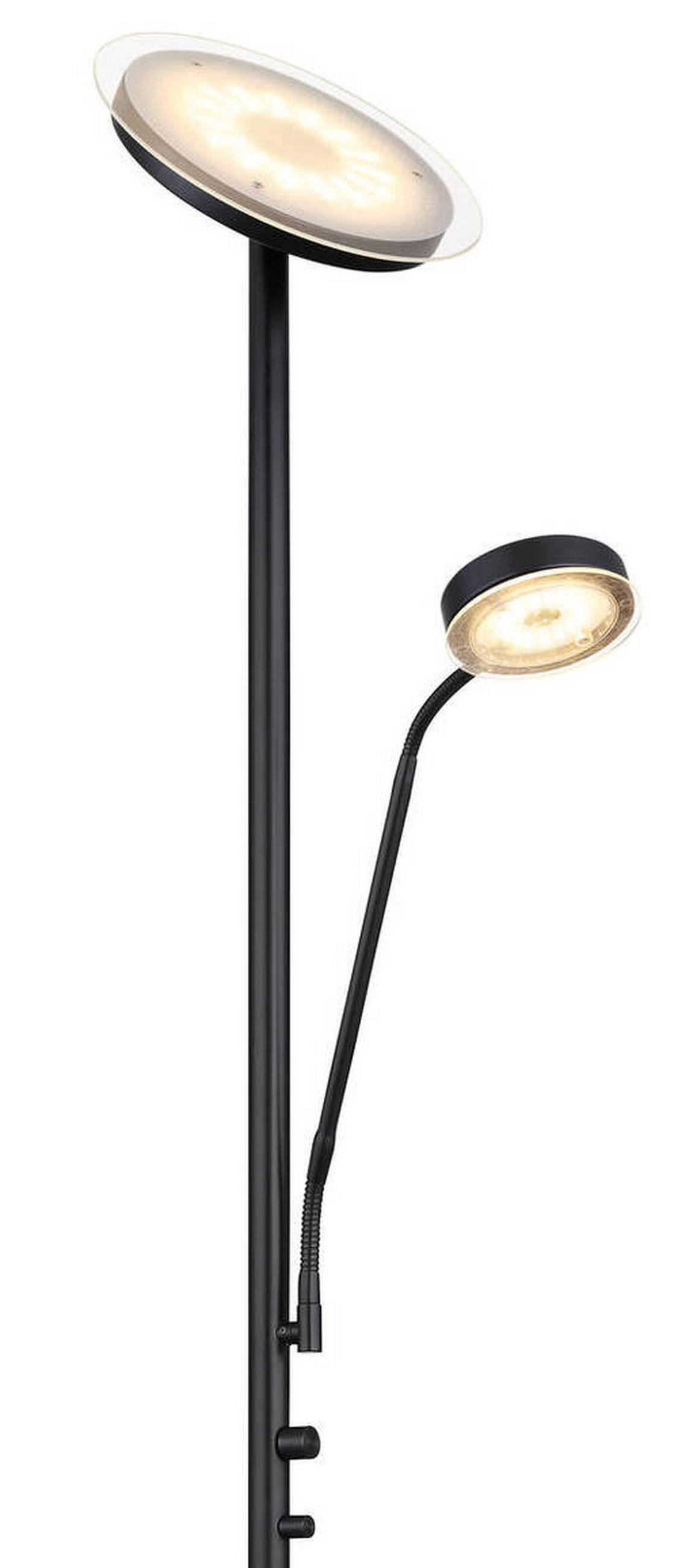 LED-STEHLEUCHTE - Schwarz, Design, Glas/Metall (26/180cm) - Globo