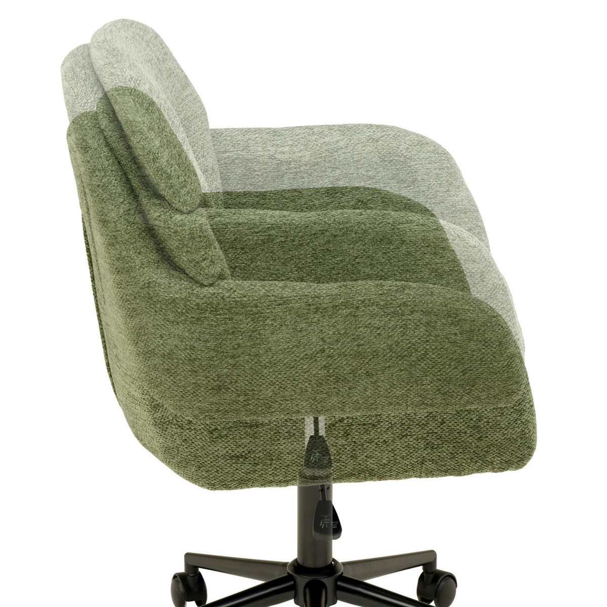 DREHSTUHL  in Webstoff Grün  - Schwarz/Grün, MODERN, Kunststoff/Textil (55/85-95/60cm) - MID.YOU