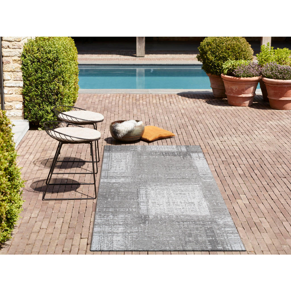 Thumbnail - Novel Outdoorteppich Amalfi, Grau, Hellgrau, Dunkelgrau, Textil, Abstraktes, rechteckig, 200x290 cm, Oeko-Tex® Standard ...