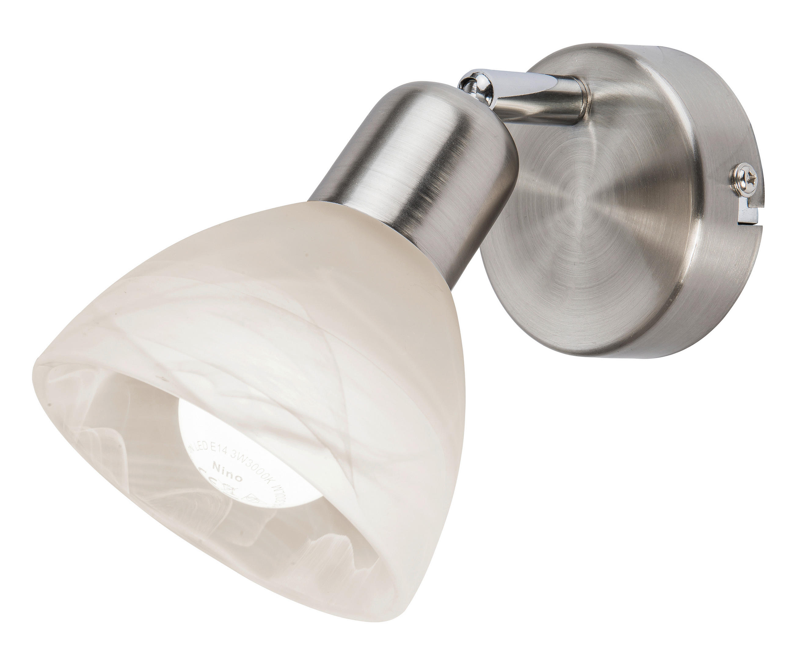 STRAHLER 11,5/10/17,5 cm   - Weiß/Nickelfarben, Basics, Glas/Metall (11,5/10/17,5cm) - Novel