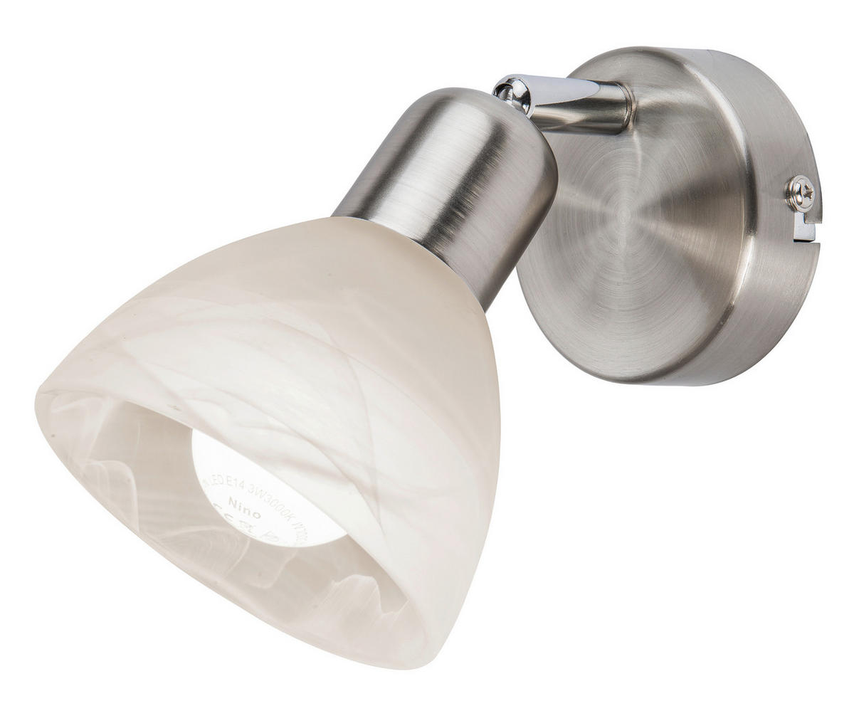 STRAHLER Daytona 11,5/10/17,5 cm   - Weiß/Nickelfarben, Basics, Glas/Metall (11,5/10/17,5cm) - Novel