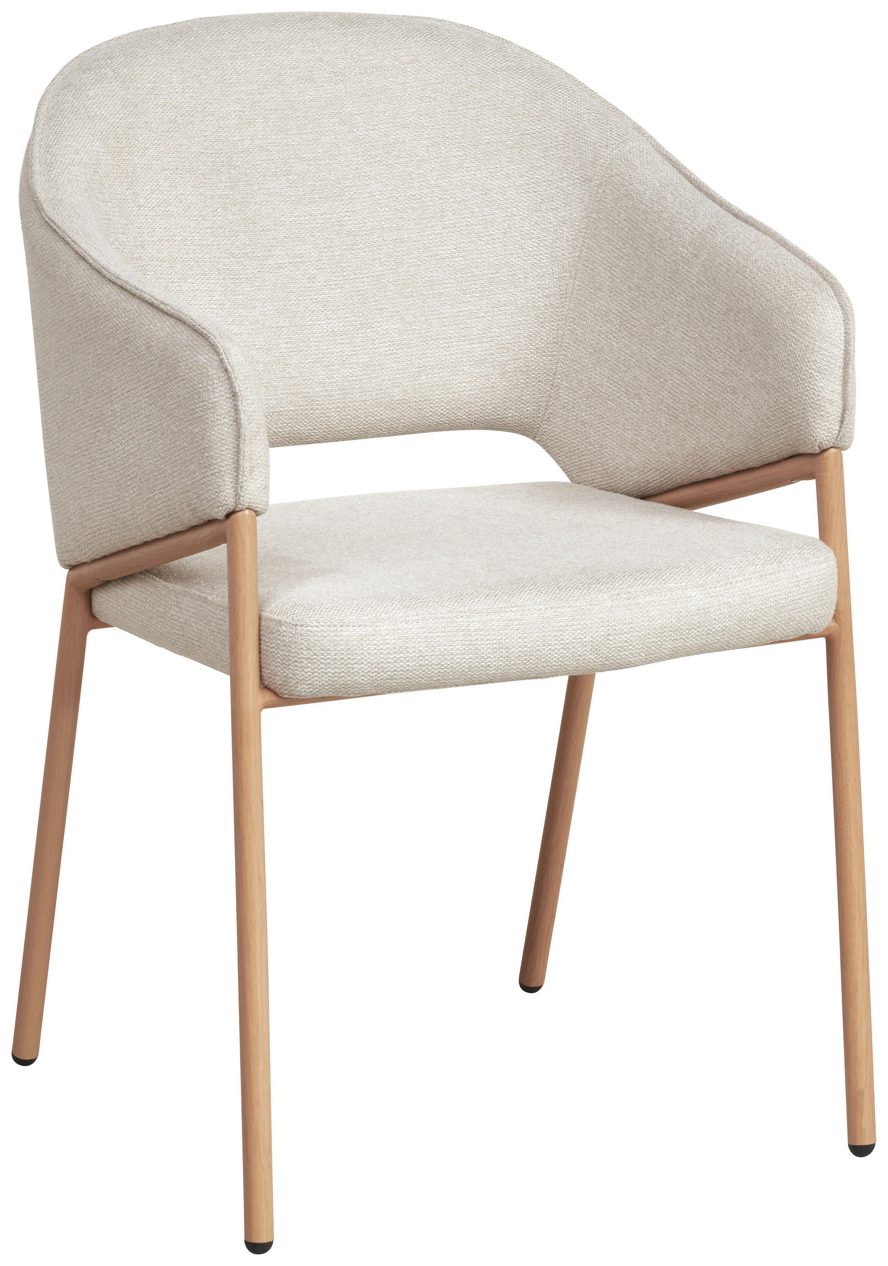 ARMLEHNSTUHL  in Eisen Webstoff  - Eichefarben/Beige, MODERN, Textil/Metall (64/85/57cm) - MID.YOU