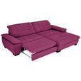 ECKSOFA  in Webstoff Lila Rücken echt, Kopfteilverstellung  265/180 cm  - Lila/Schwarz, Design, Textil/Metall (265/180cm) - Carryhome
