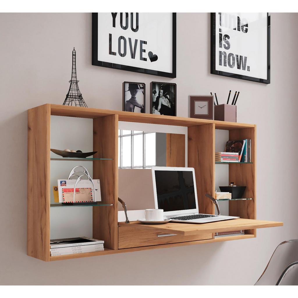 Thumbnail - Mid.you Laptoptisch, Honigeiche, Metall, 1 Schubladen, 19.7x60x115 cm, Regal, Arbeitszimmer, Schreibtische, Laptoptische