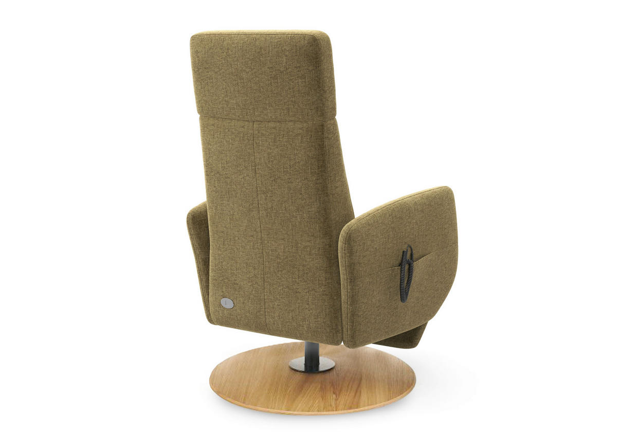 RELAXSESSEL Flachgewebe Aufstehhilfe    - Eichefarben/Olivgrün, KONVENTIONELL, Holz/Textil (71/110/82cm) - Sit & More