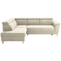 ECKSOFA in Struktur Beige  200/265 cm  - Beige/Naturfarben, KONVENTIONELL, Holz/Textil (200/265cm) - Stylife