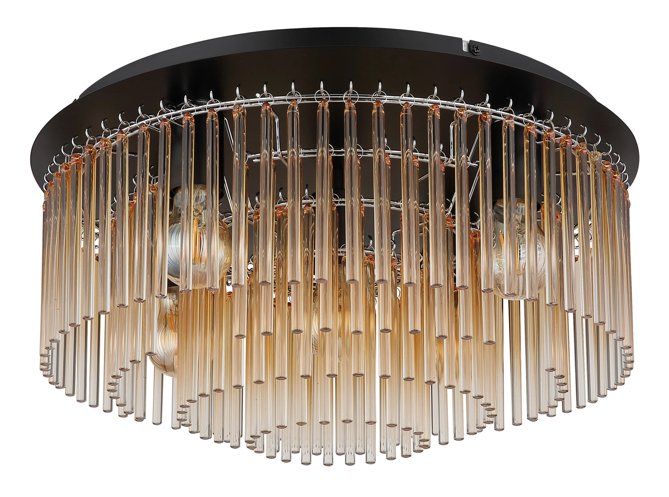 DECKENLEUCHTE GORLEY 50/25 cm   - Klar/Chromfarben, Basics, Glas/Metall (50/25cm) - Globo