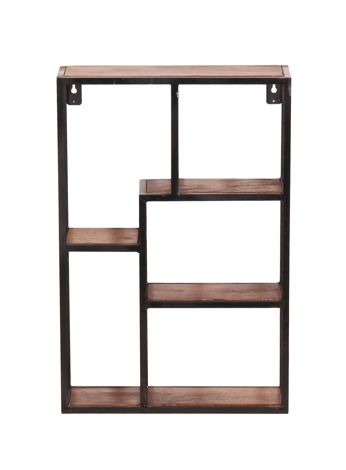 WANDREGAL 40/60/13 cm  - Schwarz/Naturfarben, Design, Holz/Metall (40/60/13cm) - MID.YOU
