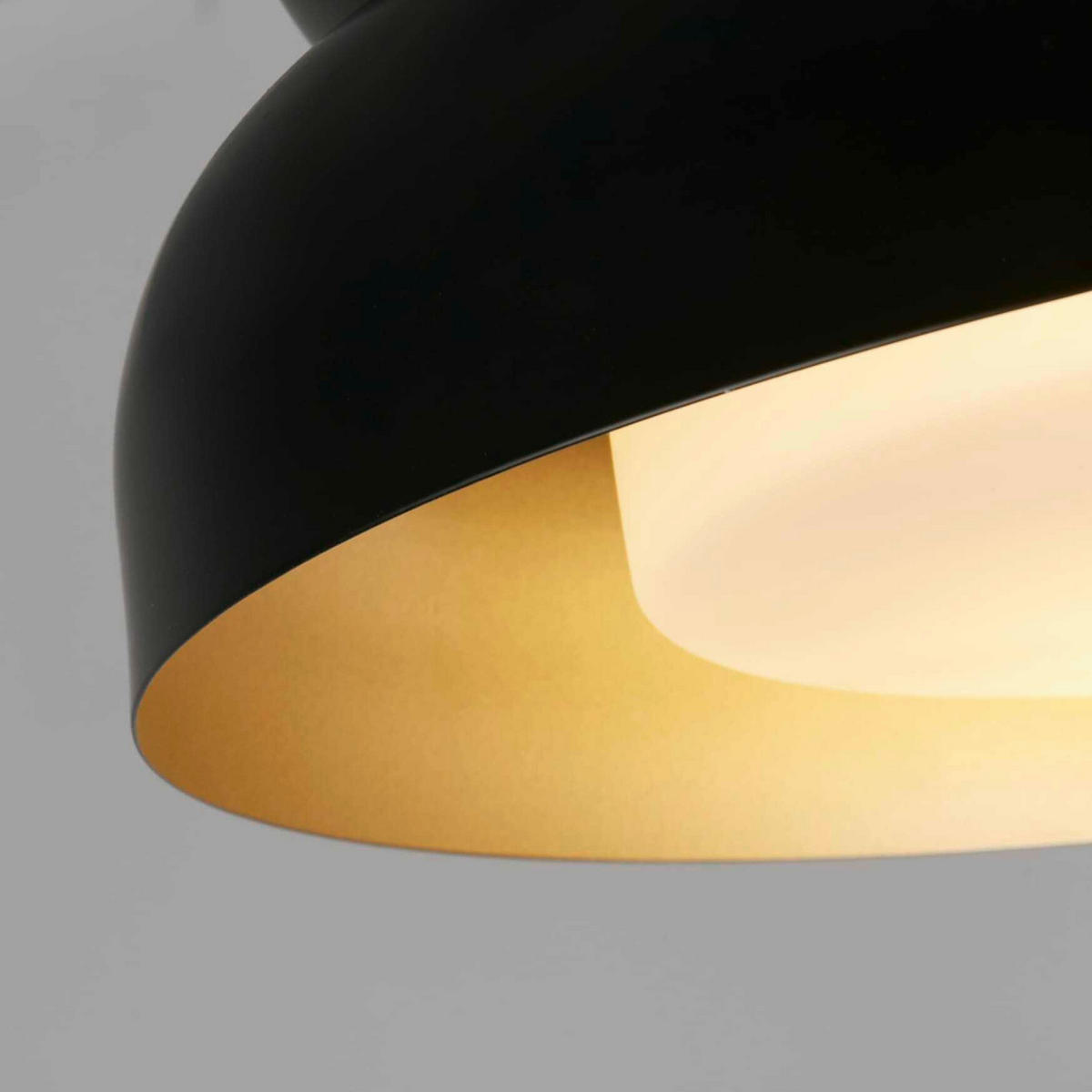 DECKENLEUCHTE Kendal 36,5/36,5/11,5 cm  - Goldfarben/Schwarz, Design, Glas/Metall (36,5/36,5/11,5cm)