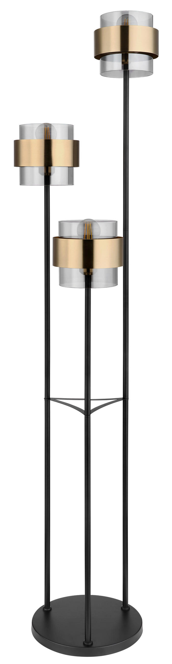 STEHLEUCHTE - Klar/Messingfarben, Design, Glas/Metall (43/167cm) - Globo