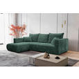 ECKSOFA Dunkelgrün Cord  - Dunkelgrün/Schwarz, MODERN, Holz/Textil (208/322cm) - Carryhome