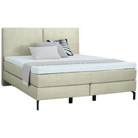 BOXSPRINGBETT 160/200 cm  in Ecru  - Ecru/Schwarz, Konventionell, Textil/Metall (160/200cm) - Dieter Knoll