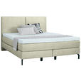 BOXSPRINGBETT 160/200 cm  in Ecru  - Ecru/Schwarz, KONVENTIONELL, Textil/Metall (160/200cm) - Dieter Knoll