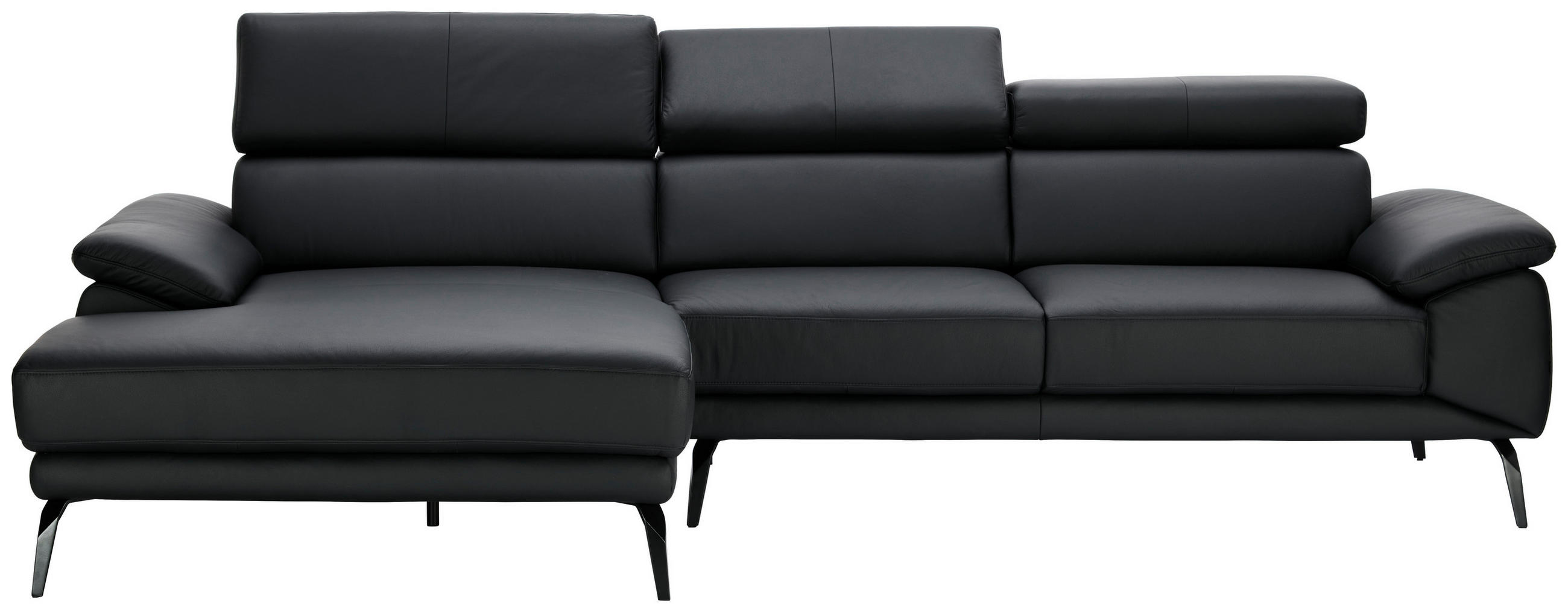 Freisteller von Novel ECKSOFA Schwarz Echtleder.