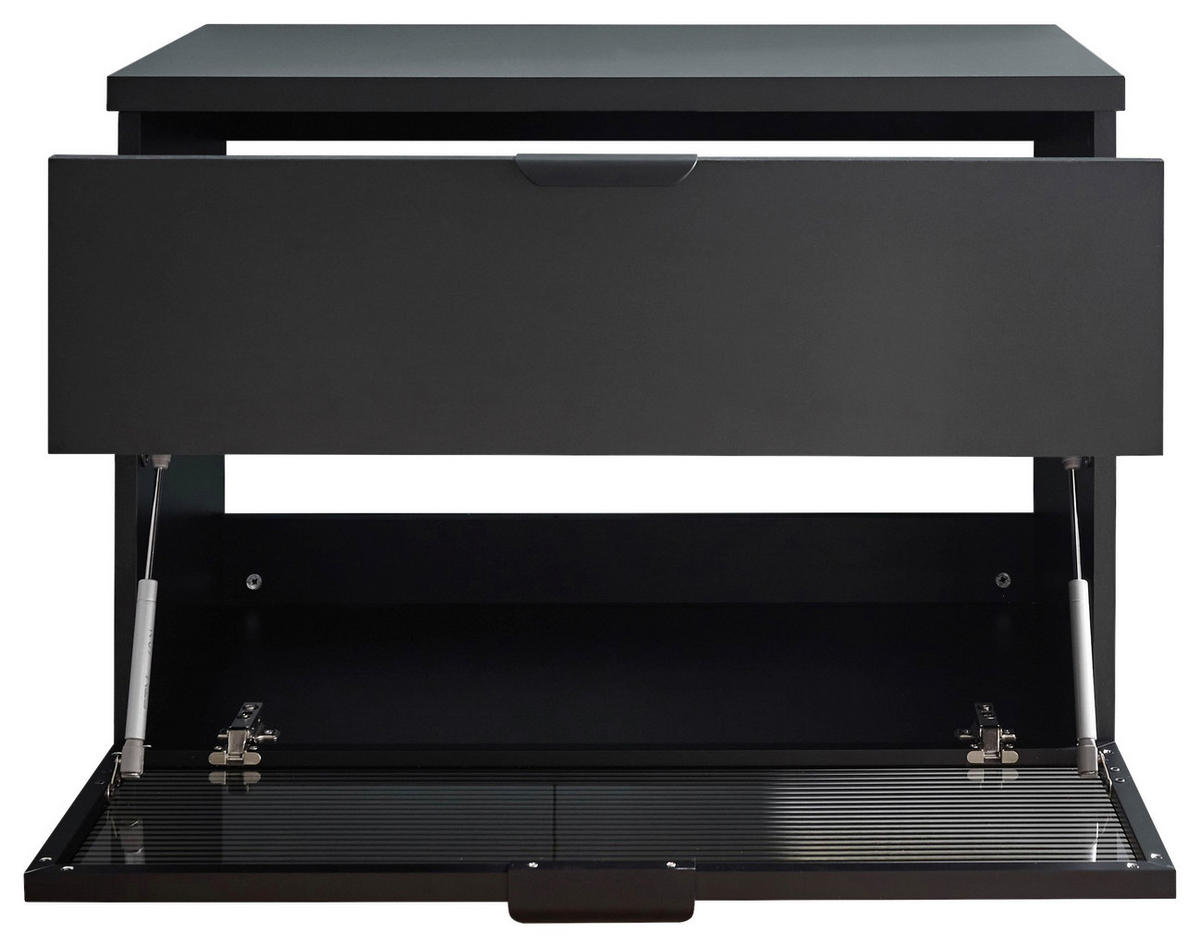 WASCHBECKENUNTERSCHRANK 80/55/46 cm  - Schwarz, KONVENTIONELL, Glas/Holzwerkstoff (80/55/46cm) - home24