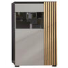 HIGHBOARD Wildeiche, Greige, Schwarz  87/136/45 cm  - Wildeiche/Greige, Design, Glas/Holz (87/136/45cm) - Moderano