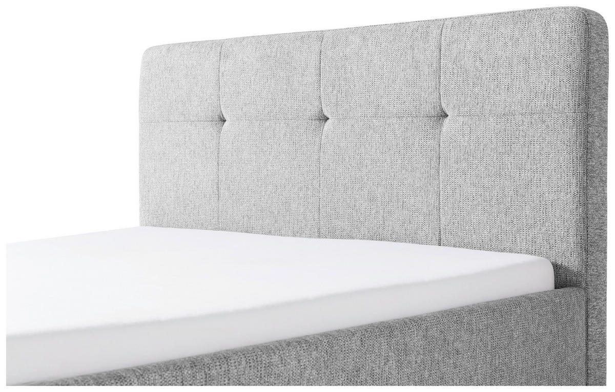 POLSTERBETT 140/200 cm, inkl.  in Grau  - Eichefarben/Grau, Basics, Holz/Textil (140/200cm) - Boxxx