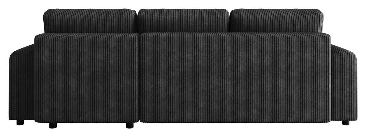 ECKSOFA  in Cord Anthrazit  - Anthrazit/Schwarz, KONVENTIONELL, Kunststoff/Textil (246/152cm) - Xora