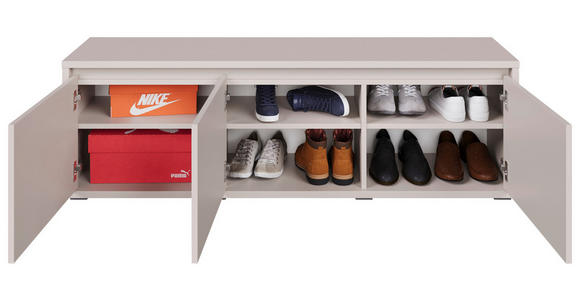 GARDEROBENBANK Liv  in 145,1/50,1/33,8 cm  - Kaschmir/Schwarz, KONVENTIONELL (145,1/50,1/33,8cm) - Xora