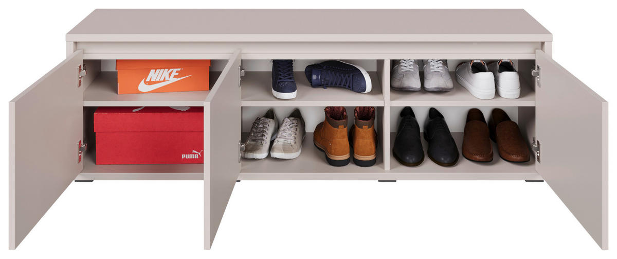 GARDEROBENBANK Liv  in 145,1/50,1/33,8 cm  - Kaschmir/Schwarz, KONVENTIONELL (145,1/50,1/33,8cm) - Xora