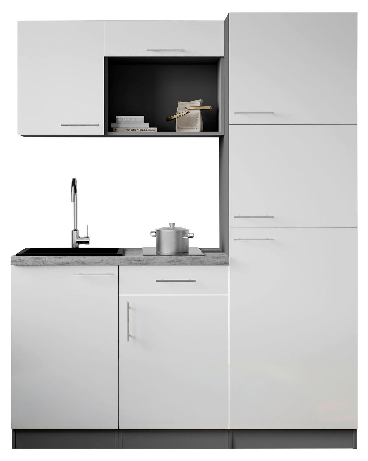 KUHINJSKI BLOK - siva/bela, Trend, kovina/leseni material (160cm) - Respekta