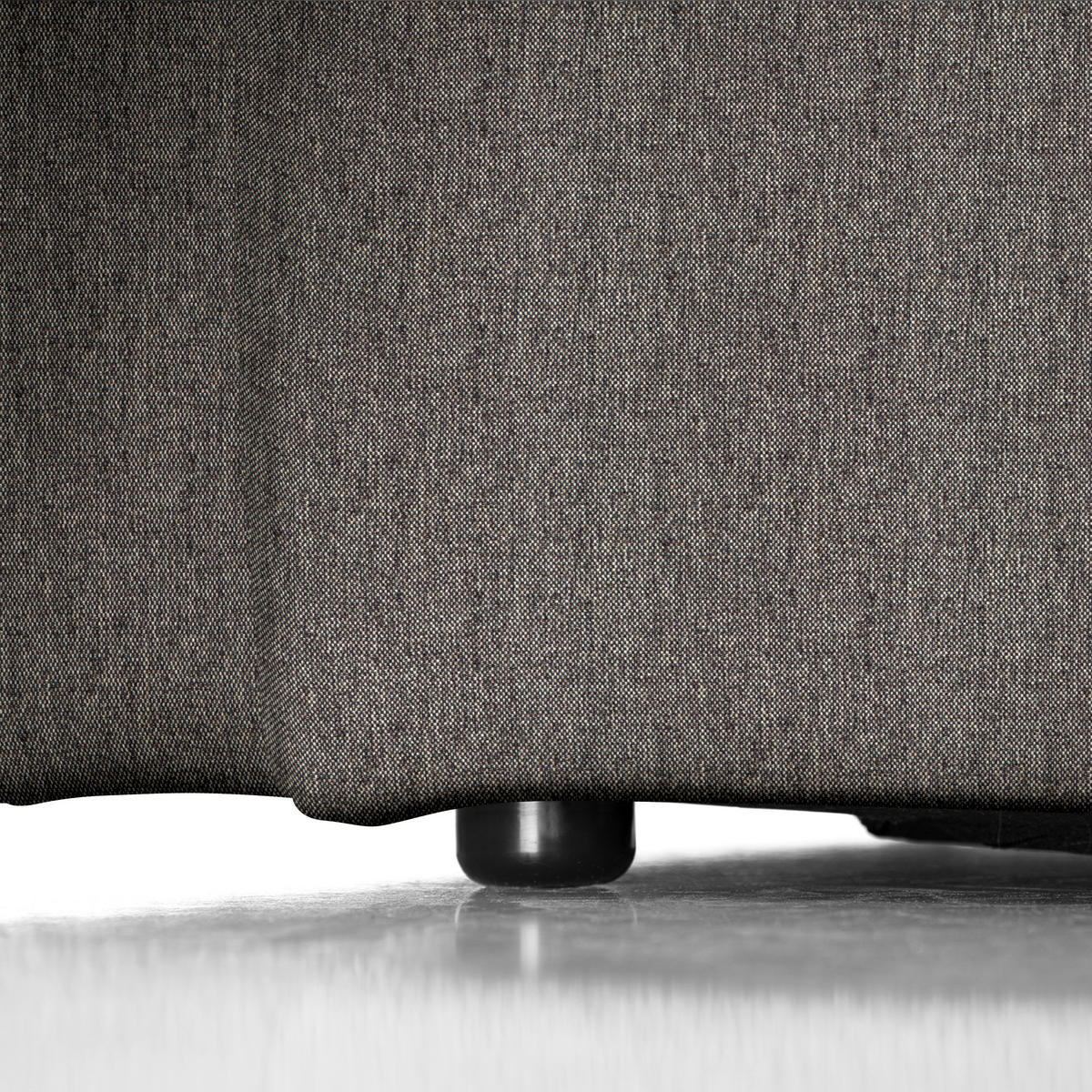ECKSOFA Dunkelbraun Webstoff Rücken echt  - Dunkelbraun/Schwarz, Design, Kunststoff/Textil (290/171cm) - home24