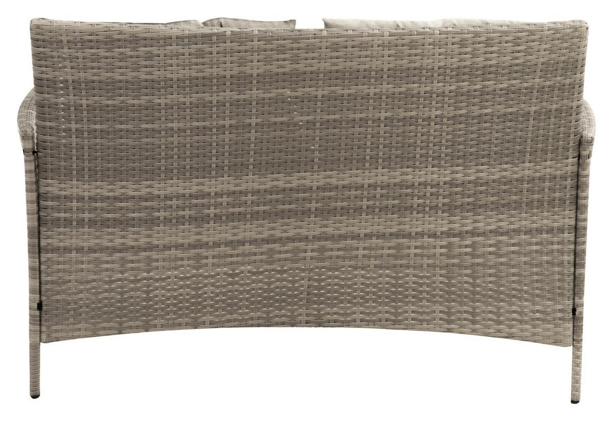 LOUNGEGARNITUR 11-teilig   140/68/80 cm Stahl  - Beige/Grau, MODERN, Kunststoff/Textil (140/68/80cm) - Gardenson