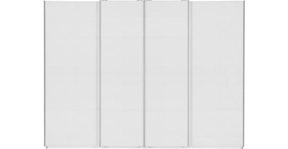 SCHWEBETÜRENSCHRANK 315/235/68 cm 4-türig  - Chromfarben/Weiß, Design, Glas/Holzwerkstoff (315/235/68cm) - Novel