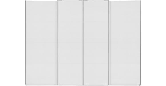 SCHWEBETÜRENSCHRANK 315/235/68 cm 4-türig Weiß - Chromfarben/Weiß, Design, Glas/Holzwerkstoff (315/235/68cm) - Novel