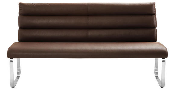 SITZBANK 180/94,5/70 cm in Edelstahlfarben, Dunkelbraun - Edelstahlfarben/Dunkelbraun, Design, Textil/Metall (180/94,5/70cm) - Cantus