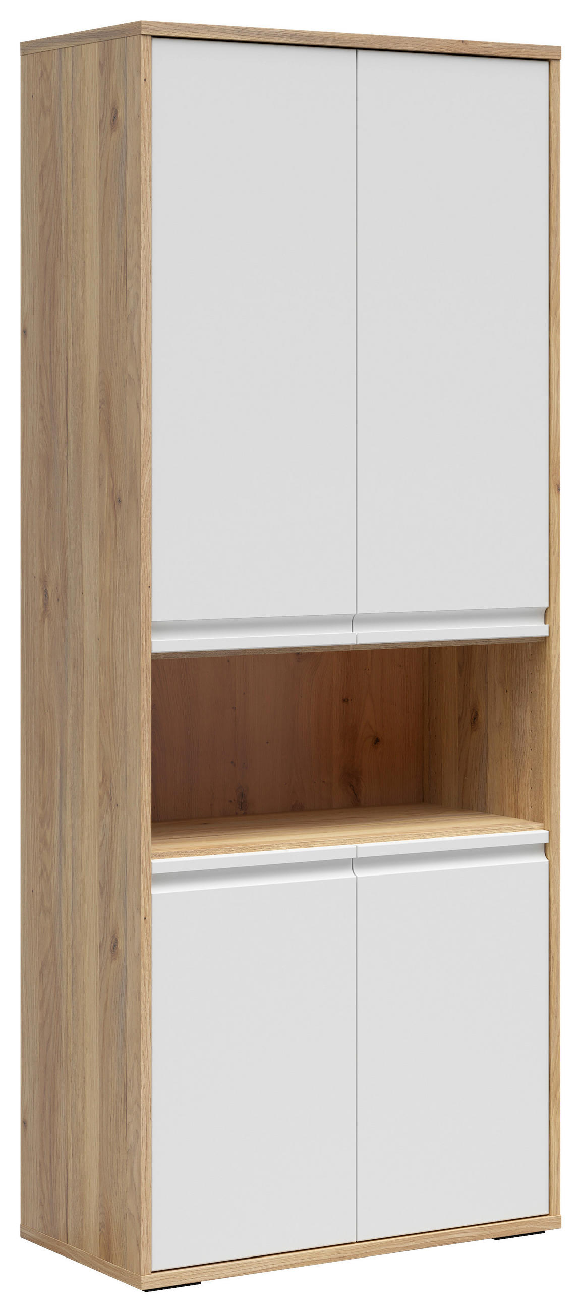 AKTENSCHRANK Weiß, Eichefarben  - Eichefarben/Weiß, KONVENTIONELL, Holzwerkstoff (80/198/41cm) - Carryhome