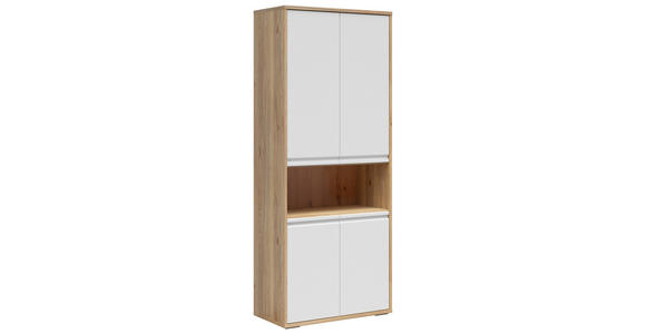 AKTENSCHRANK Weiß, Eichefarben  - Eichefarben/Weiß, KONVENTIONELL, Holzwerkstoff (80/198/41cm) - Carryhome