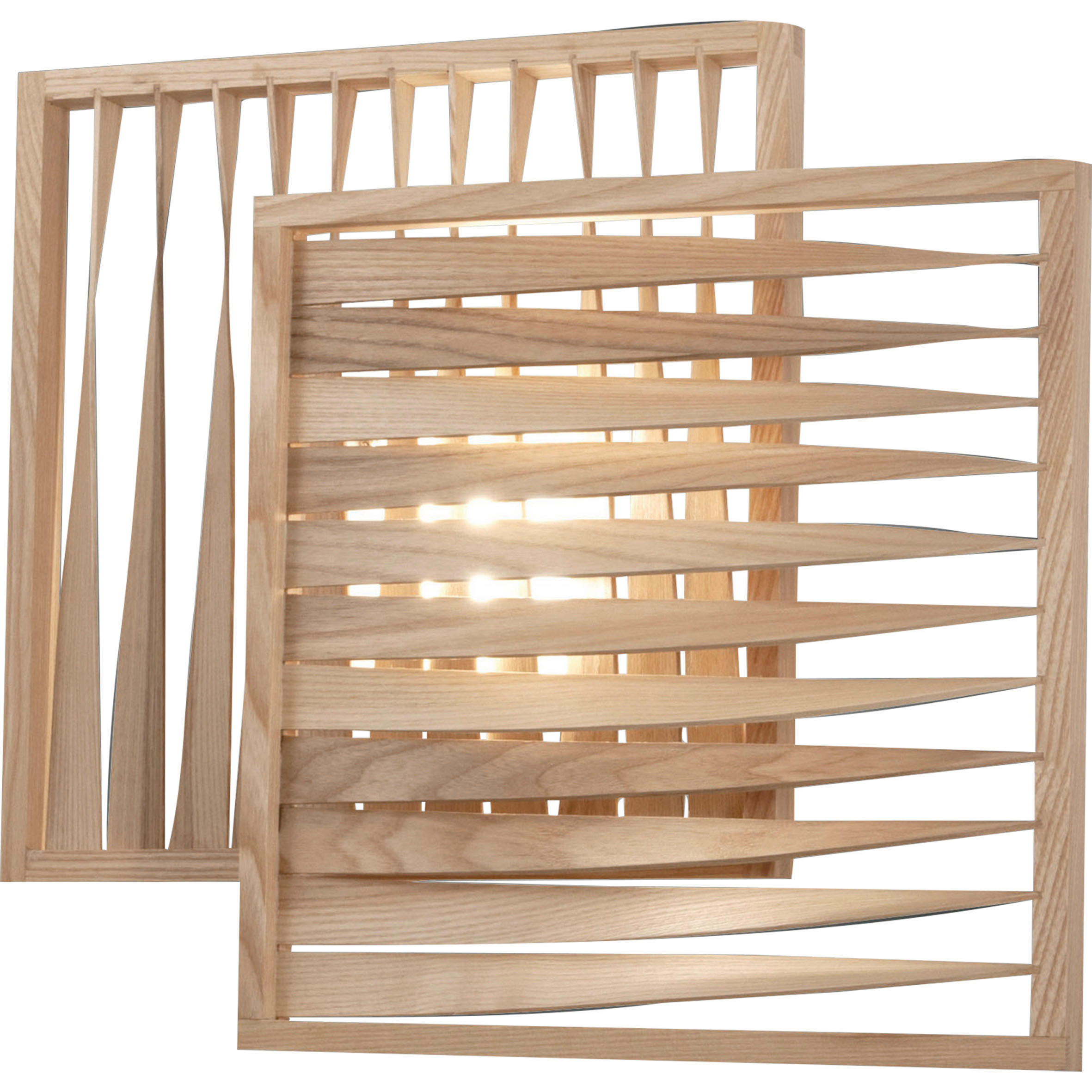 LED-WANDLEUCHTE Loft 43/39/8 cm   - Weiß, Design, Holz/Metall (43/39/8cm) - Fabas Luce
