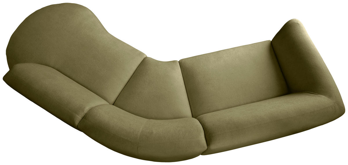 ECKSOFA in Mikrofaser Grün  - Schwarz/Grün, Modern, Kunststoff/Textil (276/182cm) - Livetastic
