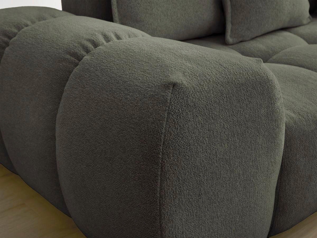 SCHLAFSOFA EVEREST  mit Armteil links, Armteil rechts Flachgewebe Grün  - Schwarz/Grün, MODERN, Kunststoff/Textil (278/115/90cm) - Livetastic