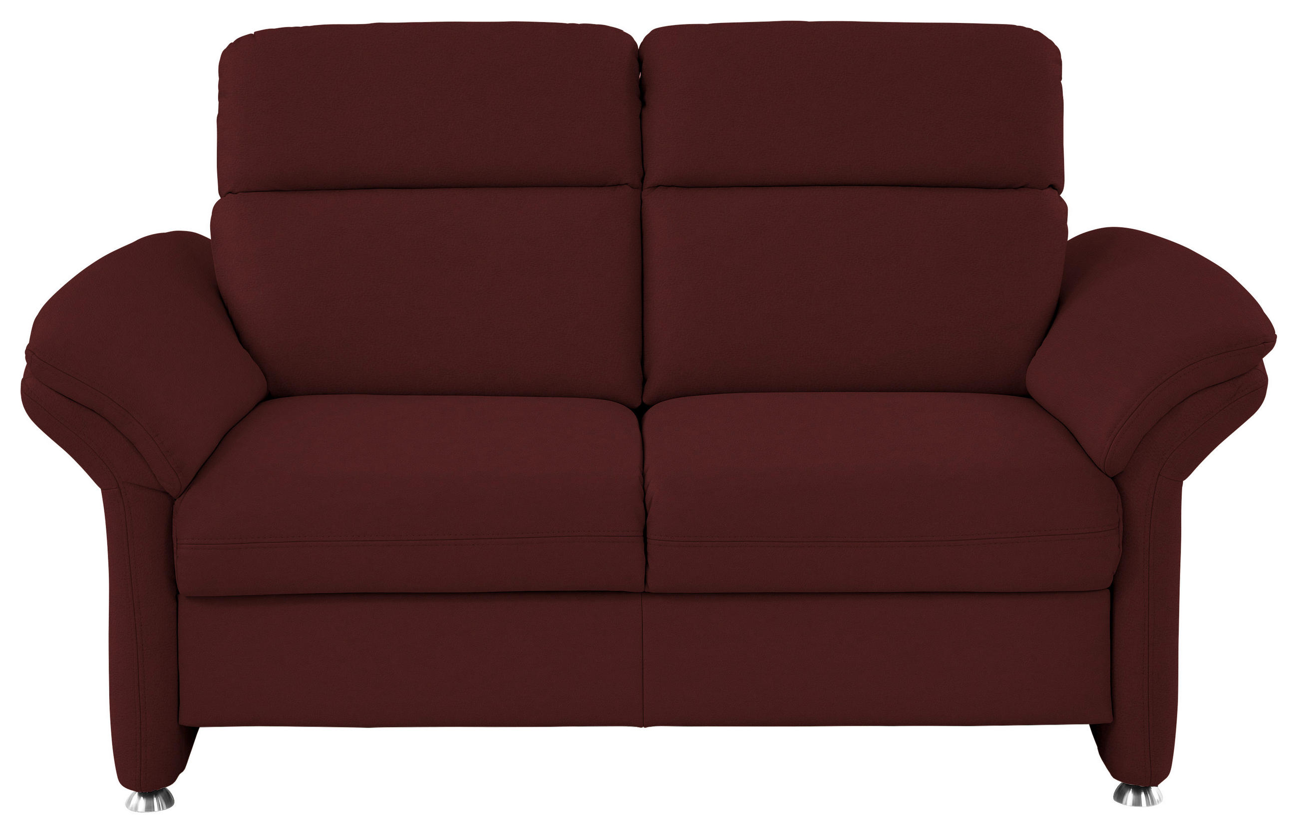 2-SITZER-SOFA in Echtleder Brombeere  - Brombeere/Alufarben, KONVENTIONELL, Leder/Metall (170/96/92cm) - Beldomo Premium