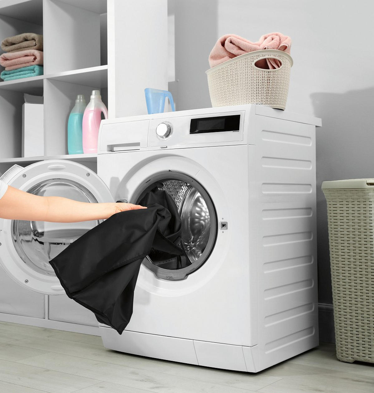 FLASCHENSAMMLER EASYmaxx  - Schwarz, Basics, Naturmaterialien/Kunststoff (40/32,5/72cm) - EASYMAXX