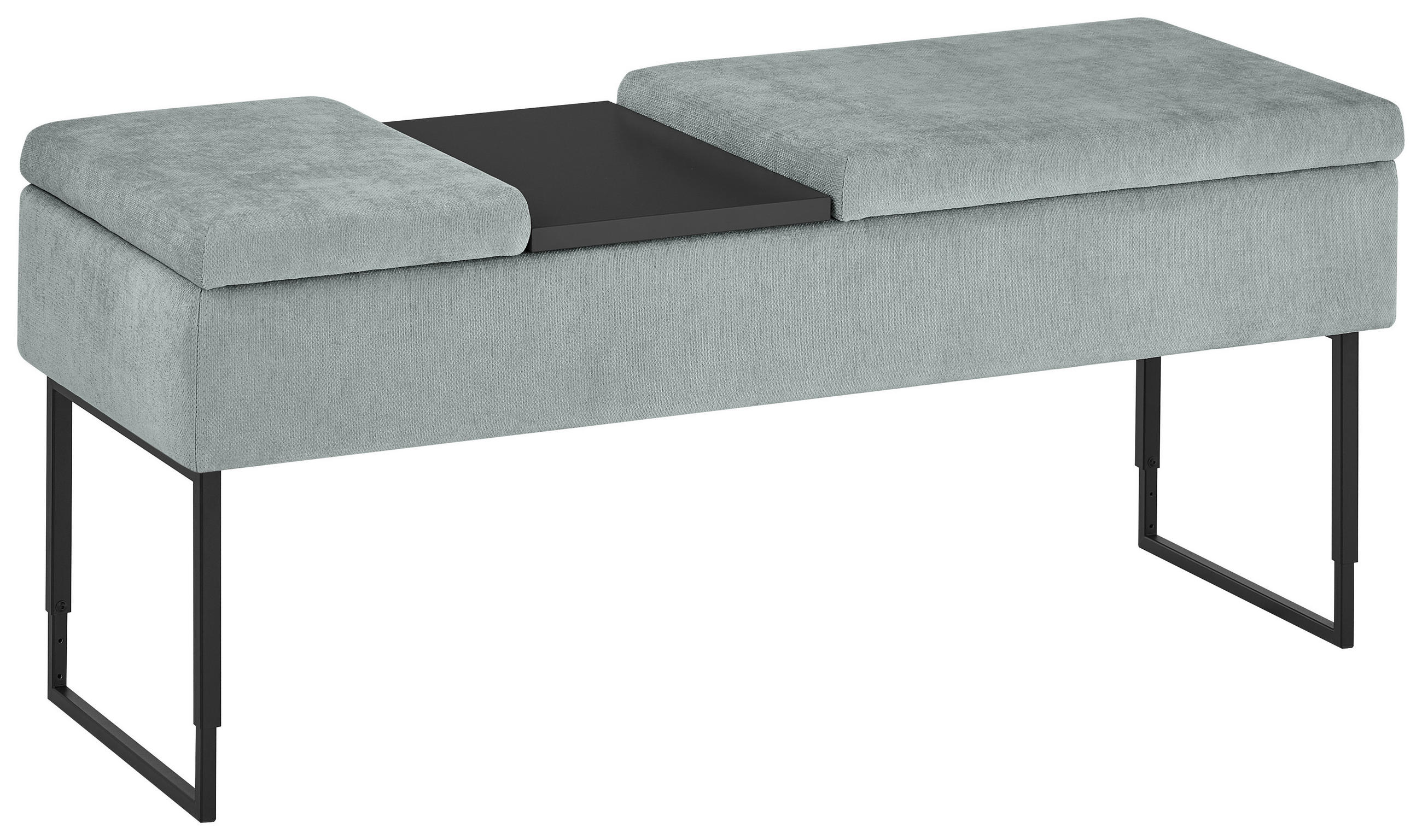 BETTBANK Flachgewebe Fichte, Kiefer Hellblau  - Schwarz/Hellblau, Design, Holz/Textil (124/45,5-61,5/49cm) - Dieter Knoll