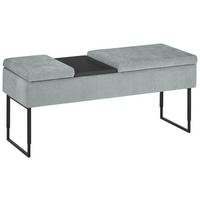 BETTBANK Flachgewebe Fichte, Kiefer Hellblau  - Schwarz/Hellblau, Design, Holz/Textil (124/45,5-61,5/49cm) - Dieter Knoll