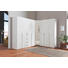 ECKSCHRANK Weiß - Chromfarben/Weiß, Design, Glas/Holzwerkstoff (92,3/236/92,3cm) - Hom`in ECKSCHRANK Weiß - Chromfarben/Weiß, Design, Glas/Holzwerkstoff (92,3/236/92,3cm) - Hom`in