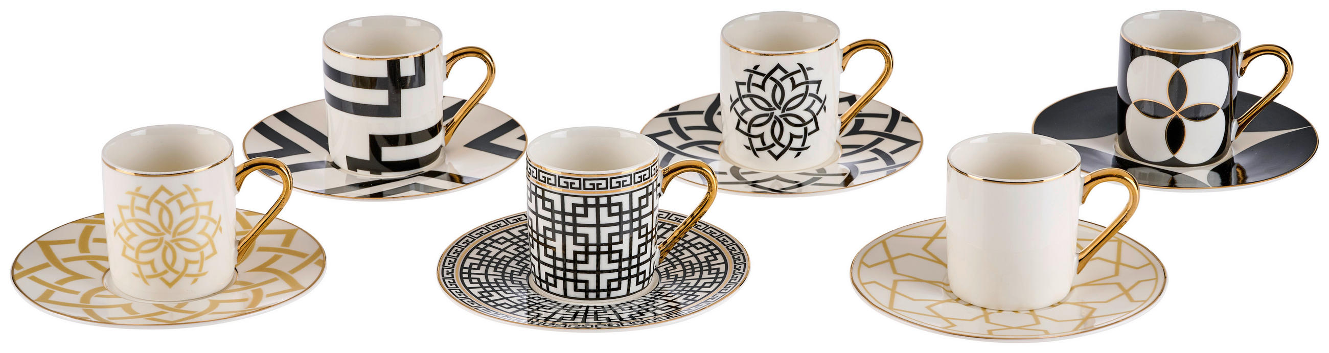 SET DE CEșTI - alb/auriu, Trend, ceramică - Novel