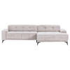 ECKSOFA in Cord Naturfarben  - Schwarz/Naturfarben, Konventionell, Textil/Metall (295/165cm) - Carryhome