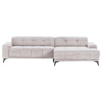 ECKSOFA in Cord Naturfarben  - Schwarz/Naturfarben, Konventionell, Textil/Metall (295/165cm) - Carryhome