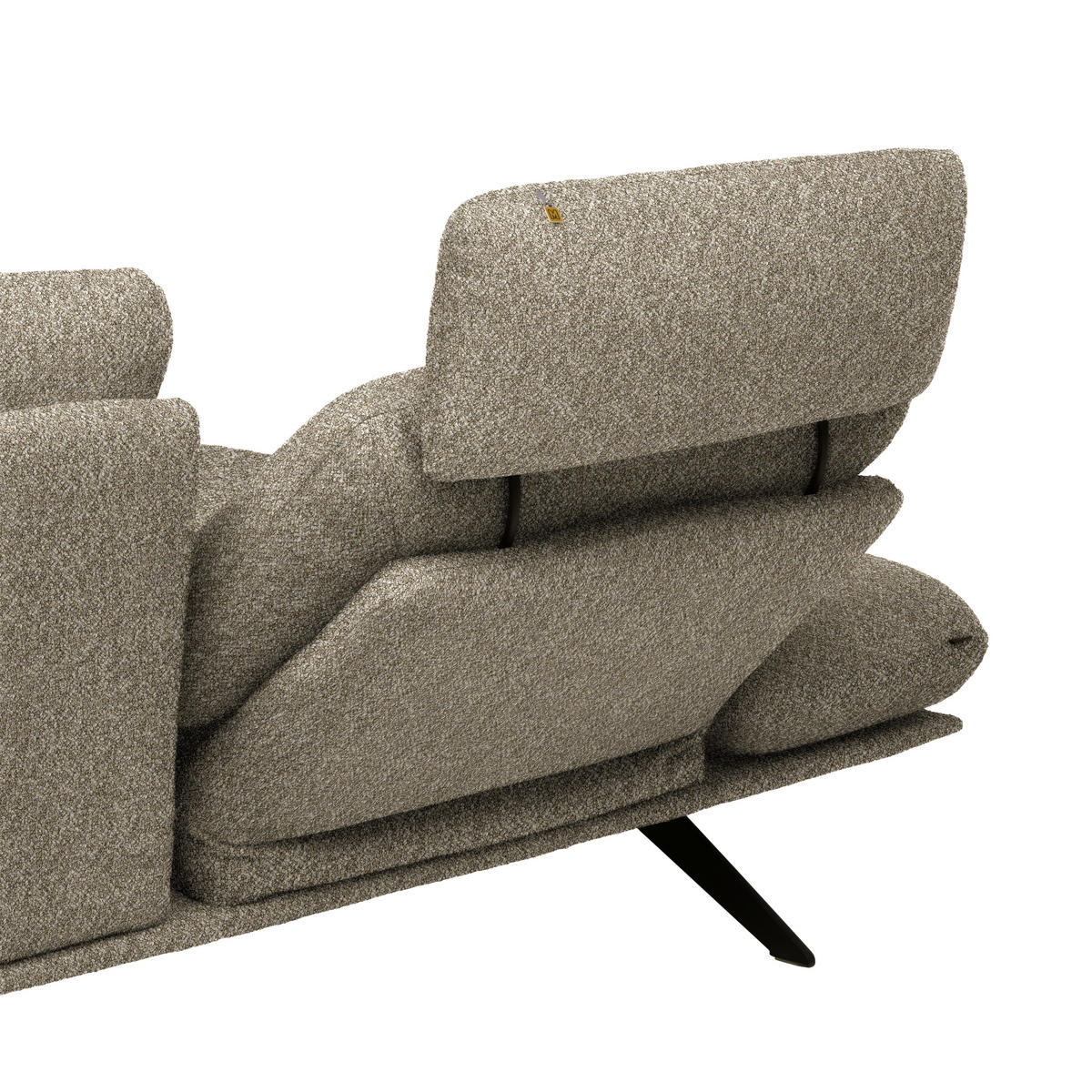 ECKSOFA Flachgewebe Hellbraun  - Hellbraun/Schwarz, Design, Textil/Metall (155/234cm) - Dieter Knoll